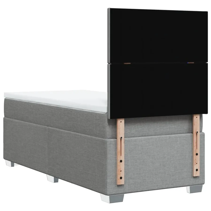 Sommier à lattes de lit avec matelas gris clair 80x200 cm tissu - 12