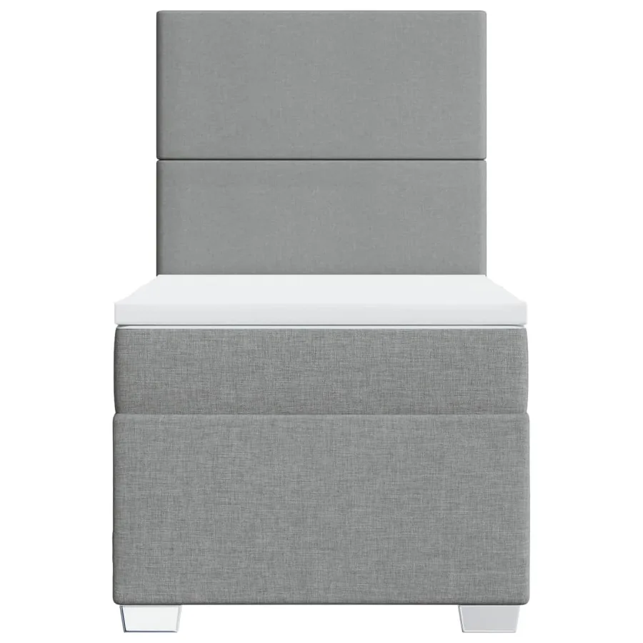 Sommier à lattes de lit avec matelas gris clair 80x200 cm tissu - 6