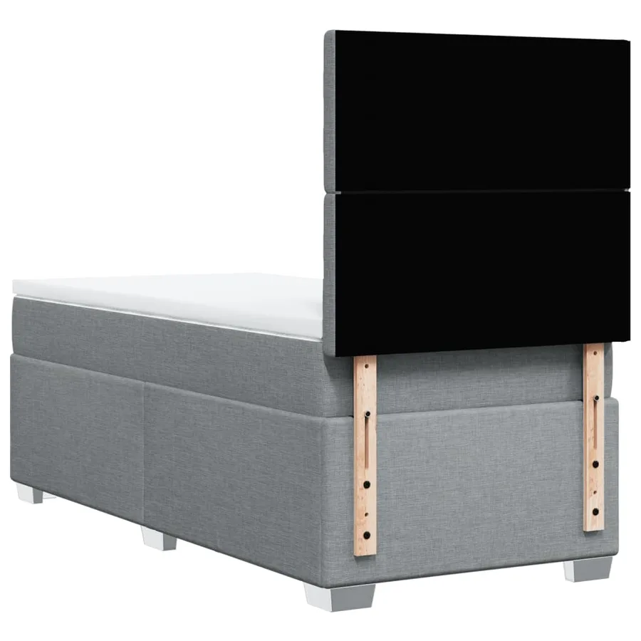 Sommier à lattes de lit avec matelas gris clair 80x200 cm tissu - 12