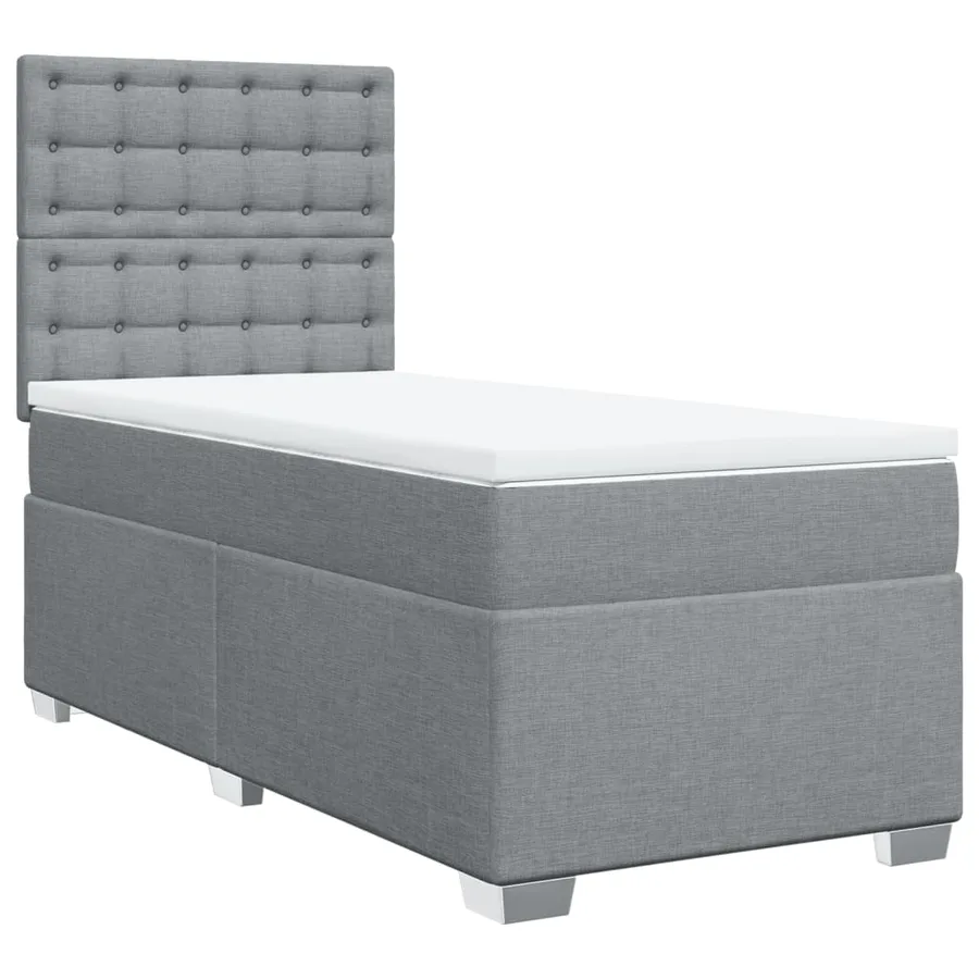 Sommier à lattes de lit avec matelas gris clair 80x200 cm tissu - 3