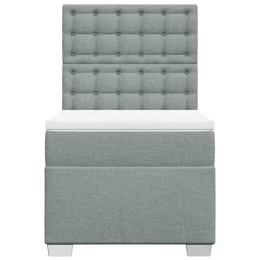 Sommier à lattes de lit avec matelas gris clair 80x200 cm tissu - 6