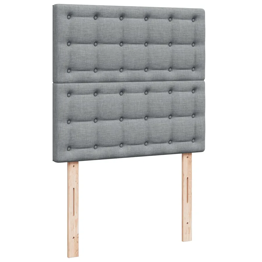 Sommier à lattes de lit avec matelas gris clair 80x200 cm tissu - 7