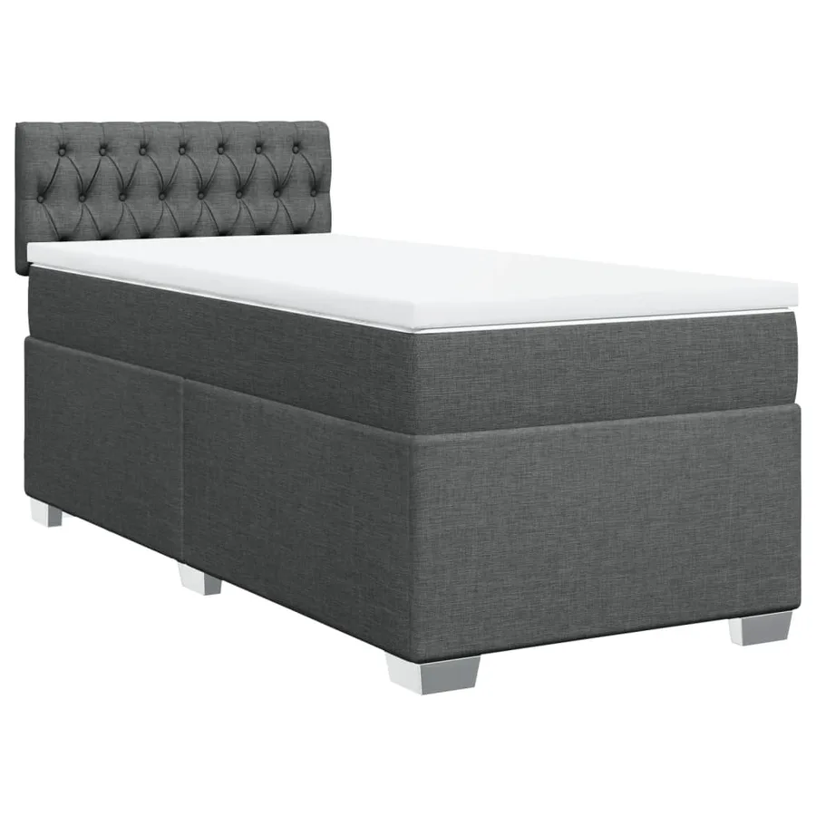 Sommier à lattes de lit avec matelas Gris foncé 80x200 cm Tissu - 2