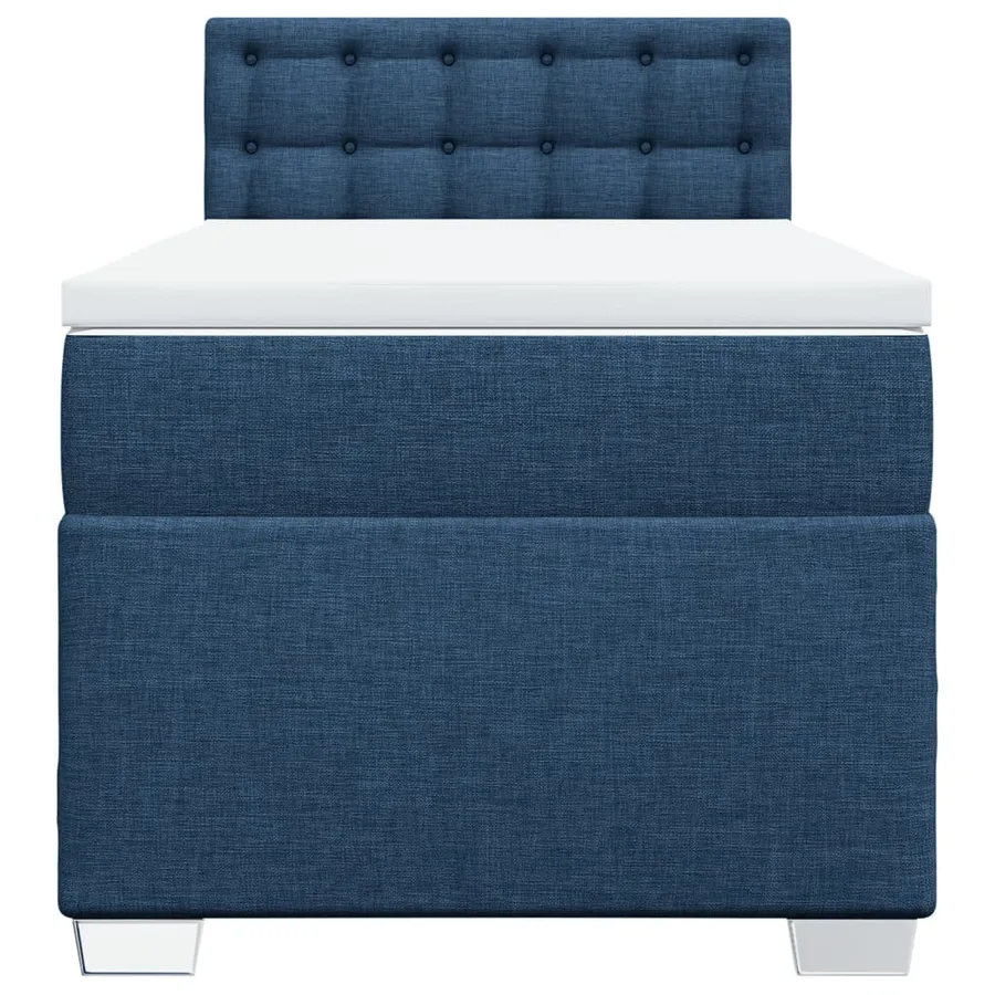 Sommier à lattes de lit avec matelas Bleu 90x190 cm Tissu - 6