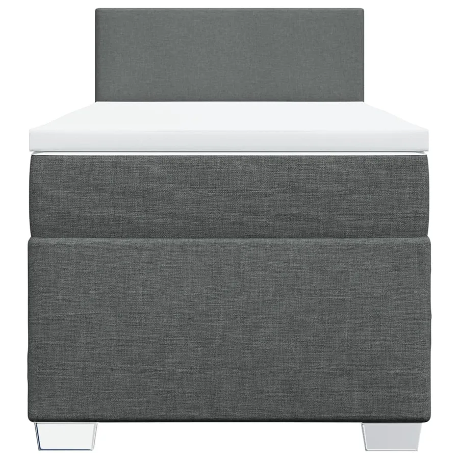 Sommier à lattes de lit avec matelas Gris foncé 80x200 cm Tissu - 6