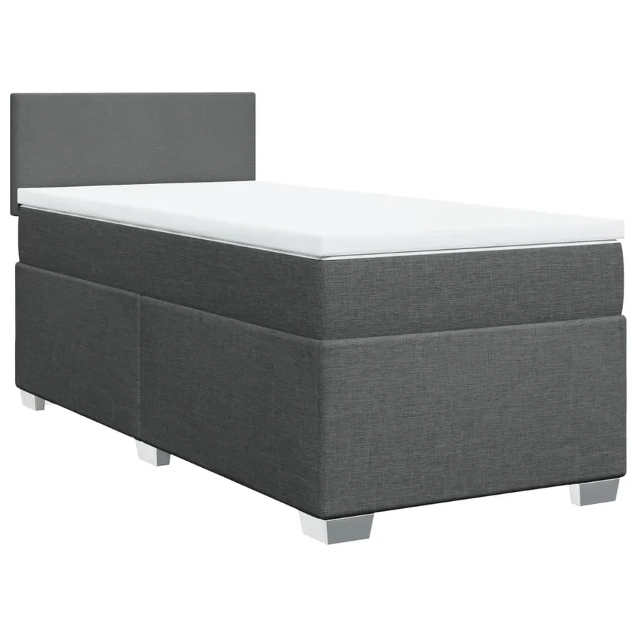Sommier à lattes de lit avec matelas Gris foncé 80x200 cm Tissu - 2