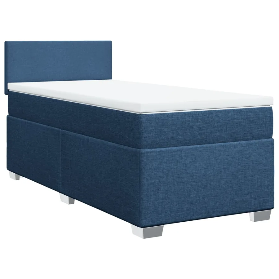 Sommier à lattes de lit avec matelas Bleu 90x190 cm Tissu - 3