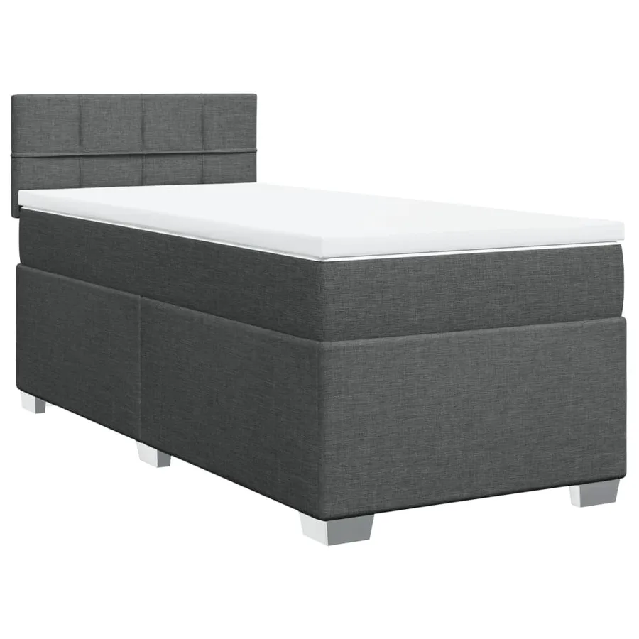 Sommier à lattes de lit avec matelas Gris foncé 80x200 cm Tissu - 3