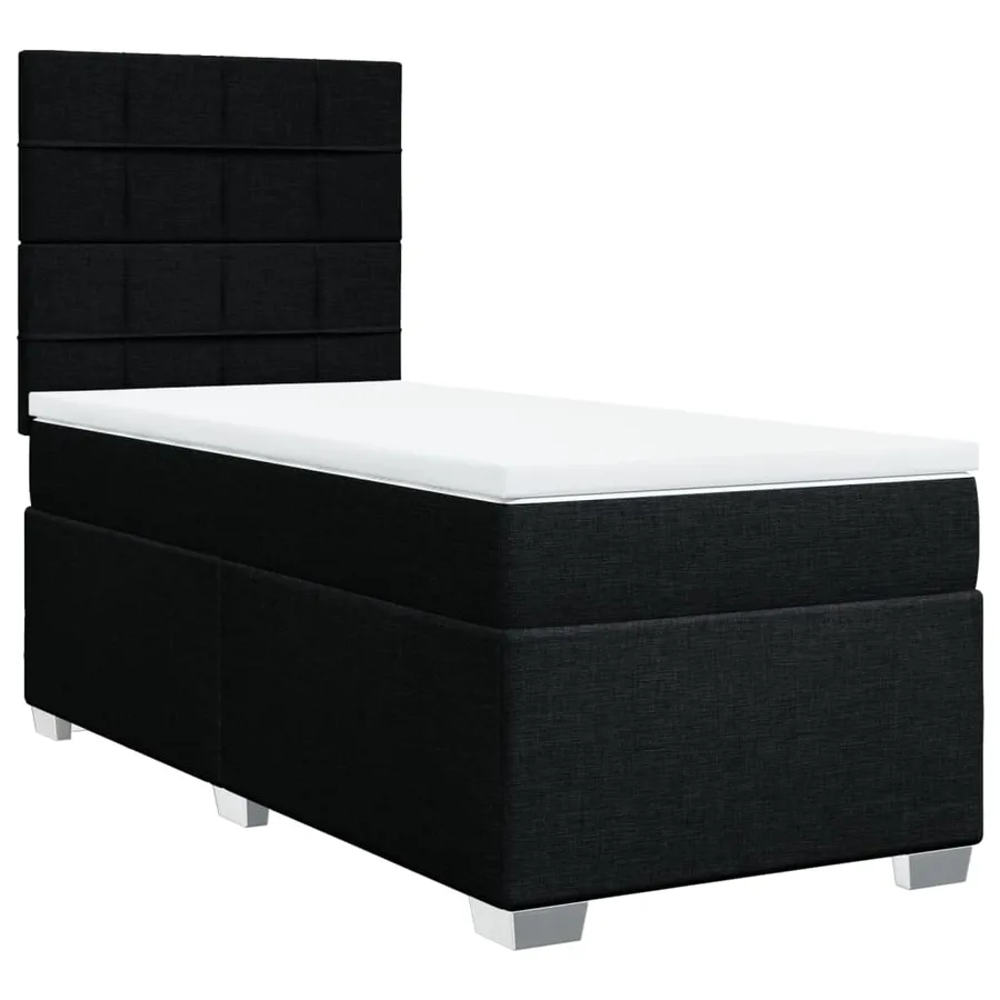 Sommier à lattes de lit et matelas Noir 80x200 cm Tissu - 2
