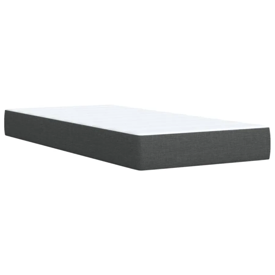 Sommier à lattes de lit et matelas Gris foncé 90x190 cm Tissu - 10