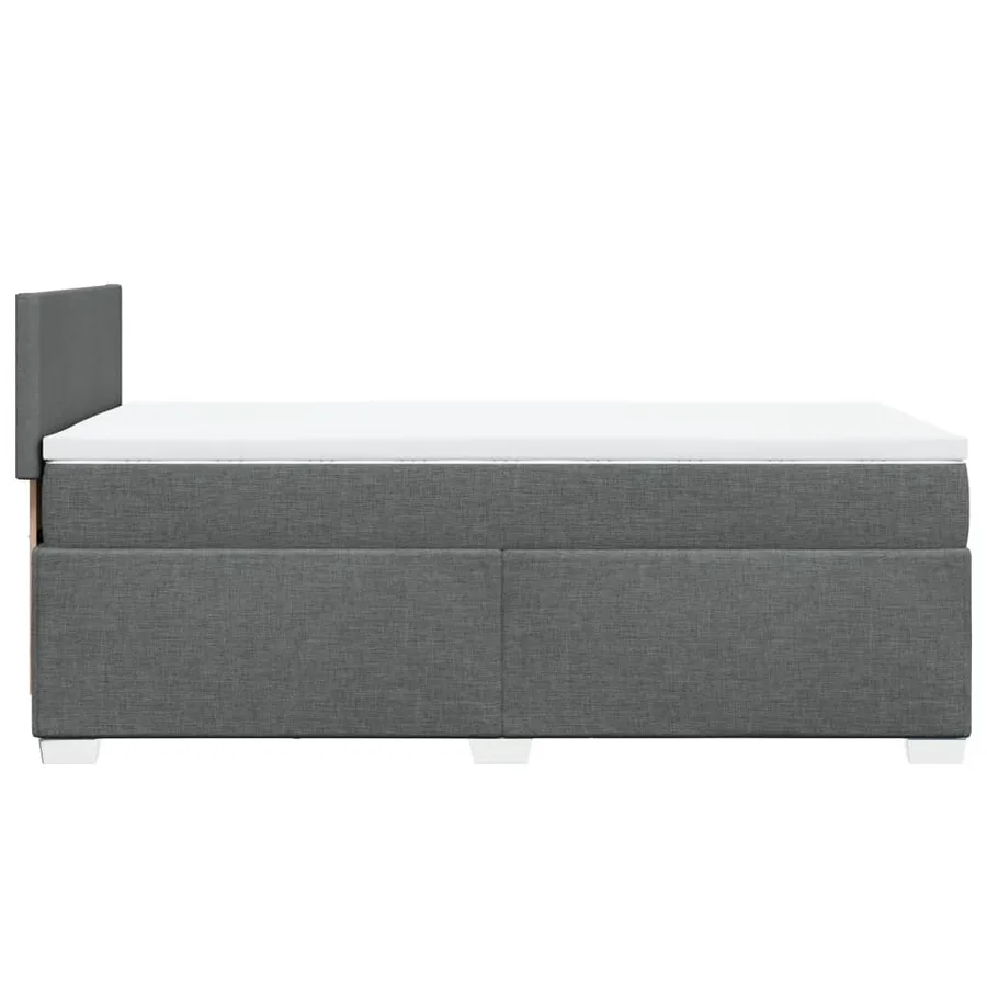 Sommier à lattes de lit et matelas Gris foncé 90x190 cm Tissu - 5