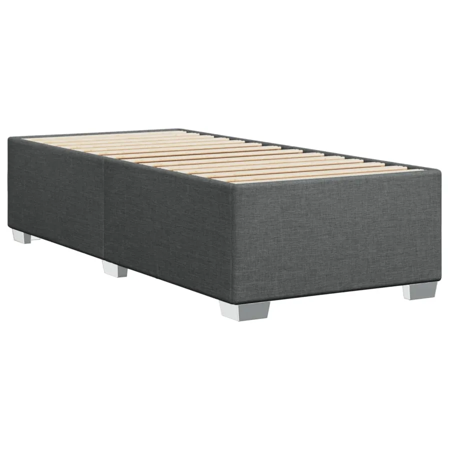 Sommier à lattes de lit et matelas Gris foncé 90x190 cm Tissu - 8