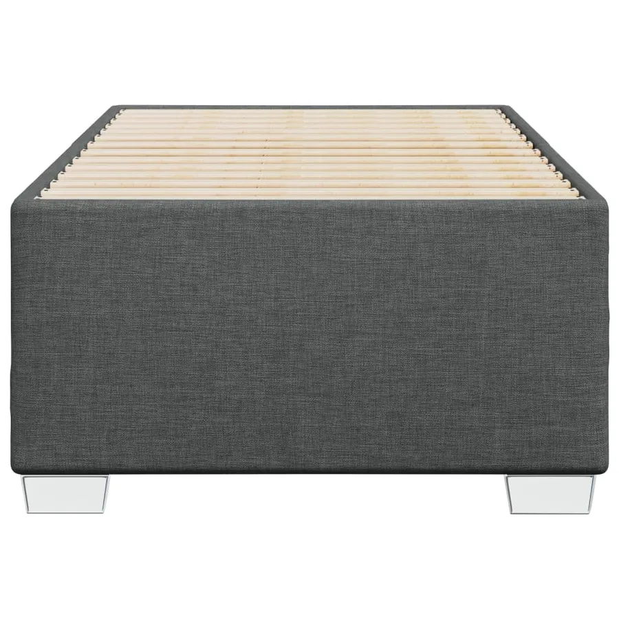 Cadre de lit sans matelas gris foncé 90x190 cm tissu - 4