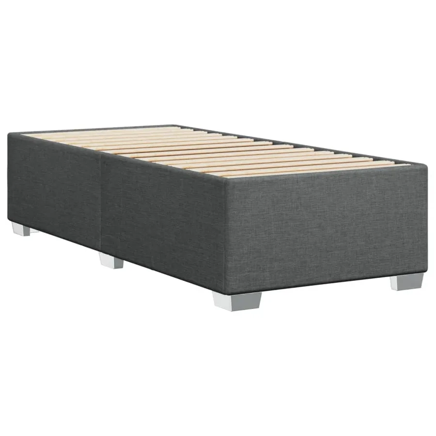 Cadre de lit sans matelas gris foncé 90x190 cm tissu - 6