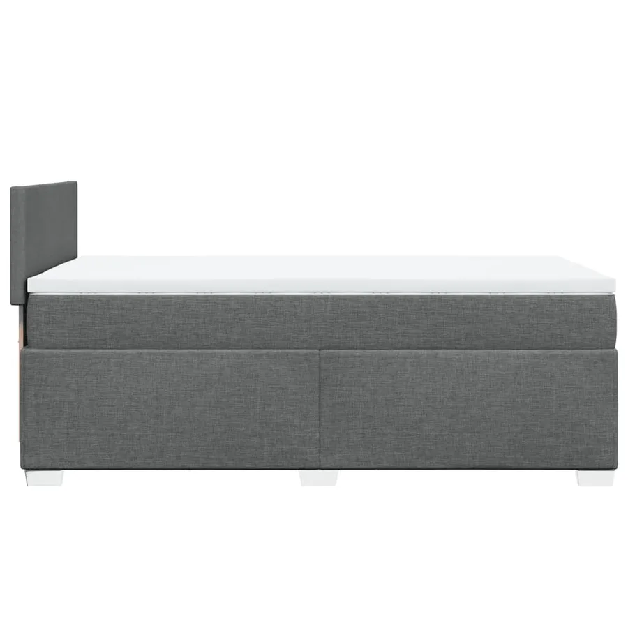 Sommier à lattes de lit et matelas Gris foncé 90x190 cm Tissu - 11