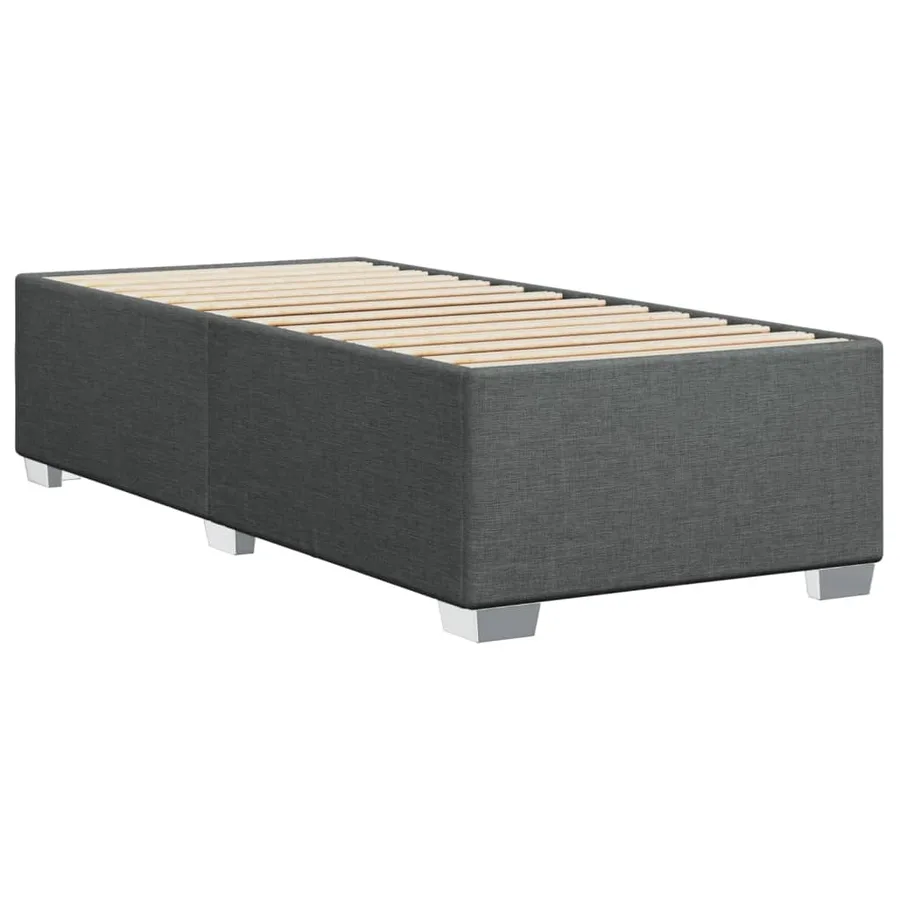 Sommier à lattes de lit et matelas Gris foncé 90x190 cm Tissu - 8