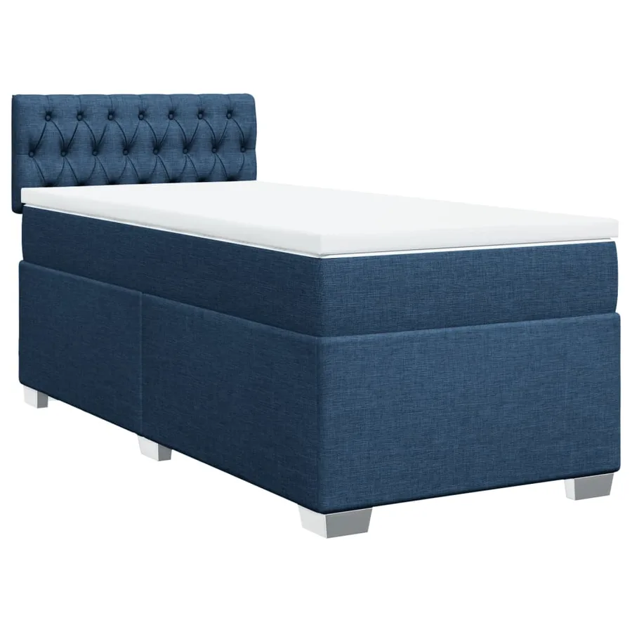 Sommier à lattes de lit avec matelas Bleu 90x190 cm Tissu - 2