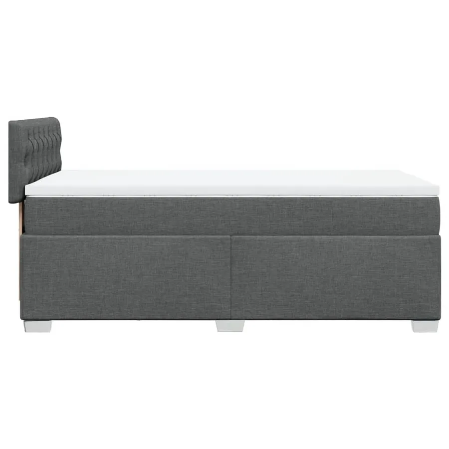 Sommier à lattes de lit avec matelas Gris foncé 80x200 cm Tissu - 11