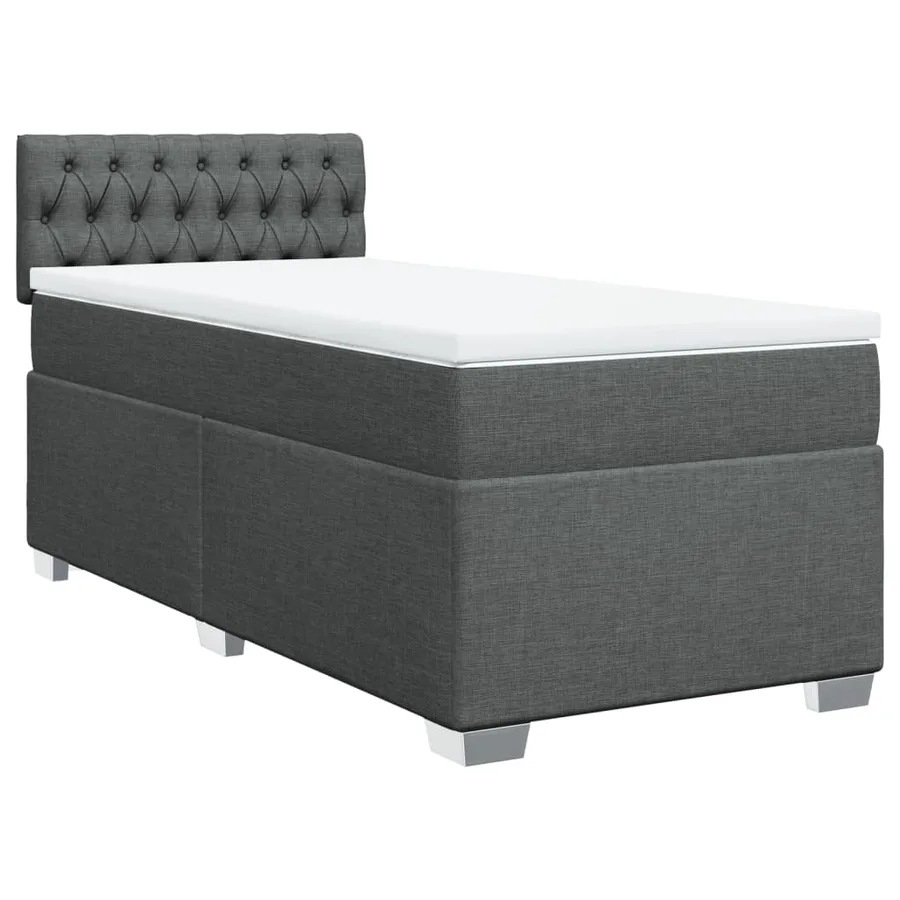 Sommier à lattes de lit avec matelas Gris foncé 80x200 cm Tissu - 3