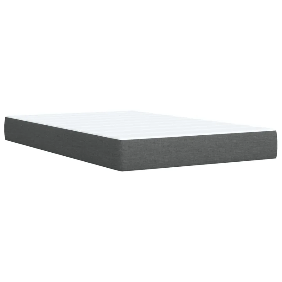 Sommier à lattes de lit avec matelas Gris foncé 80x200 cm Tissu - 9