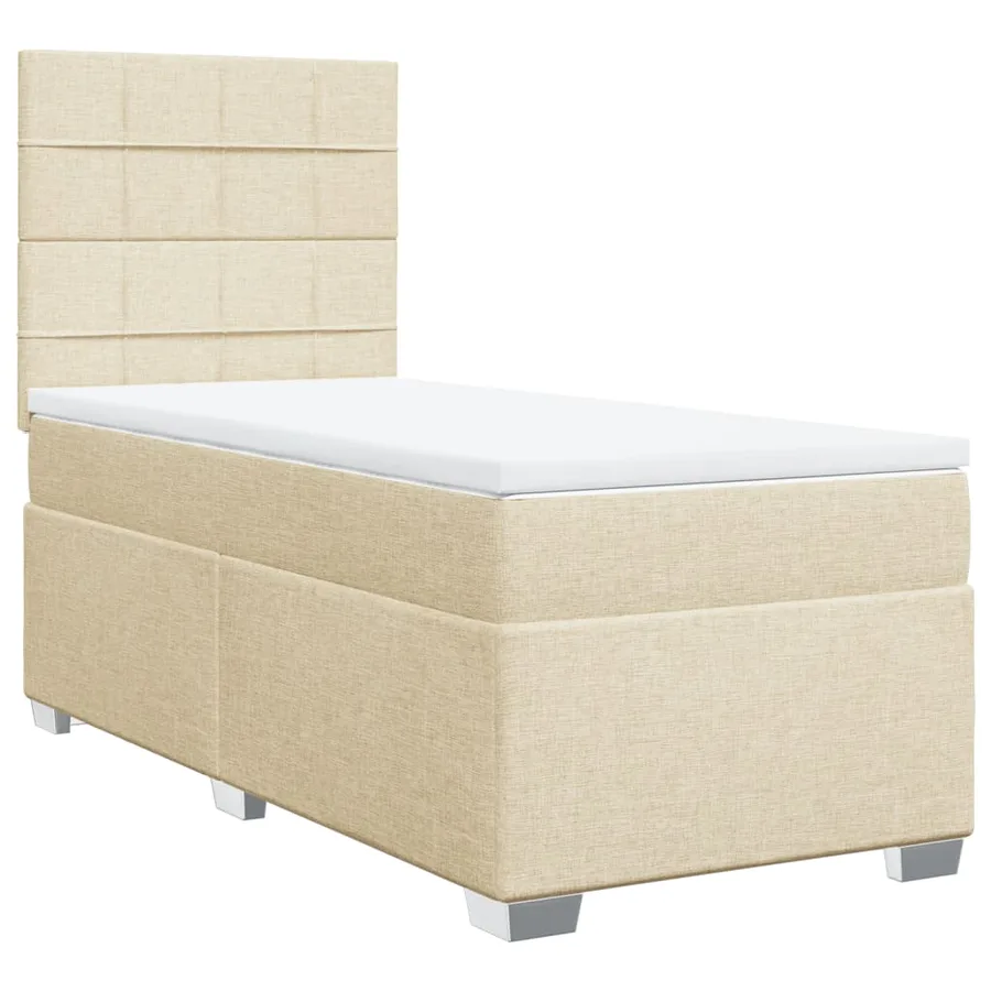 Sommier à lattes de lit avec matelas Crème 80x200 cm Tissu - 2