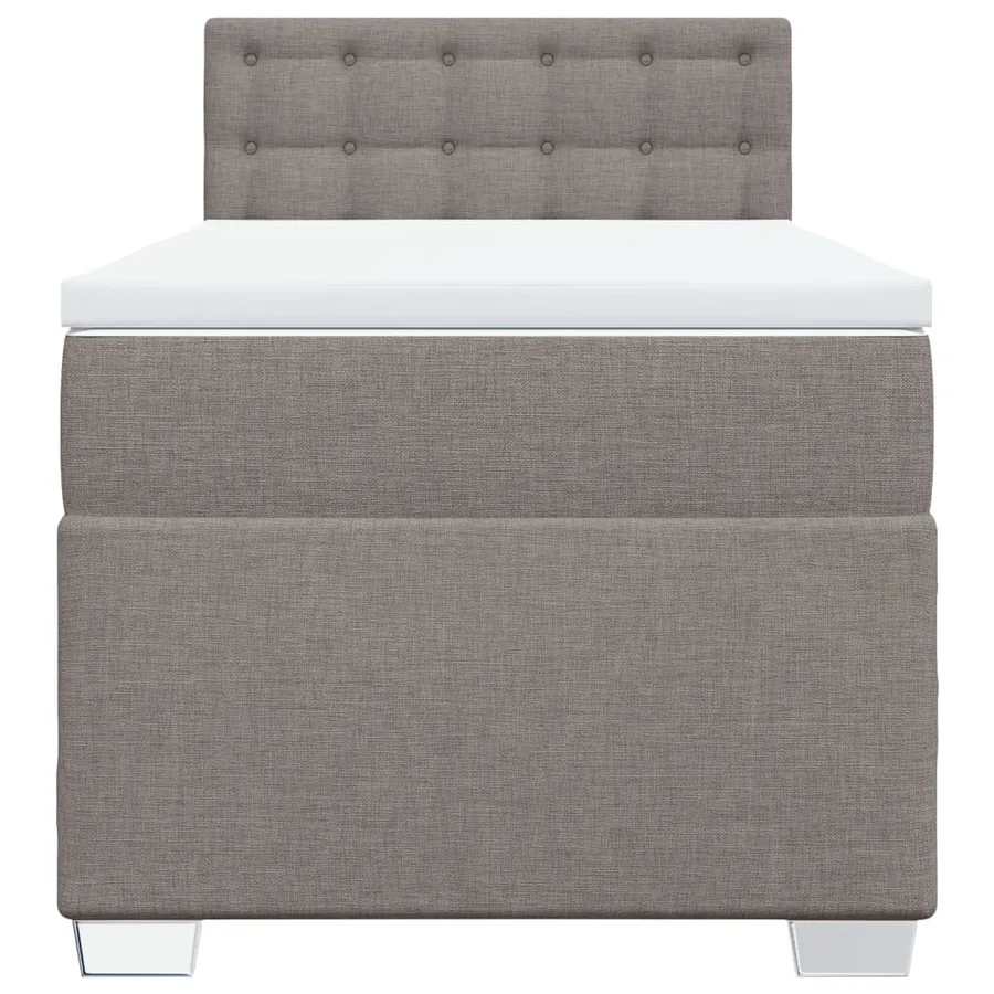 Sommier à lattes de lit avec matelas Taupe 90x190 cm Tissu - 4