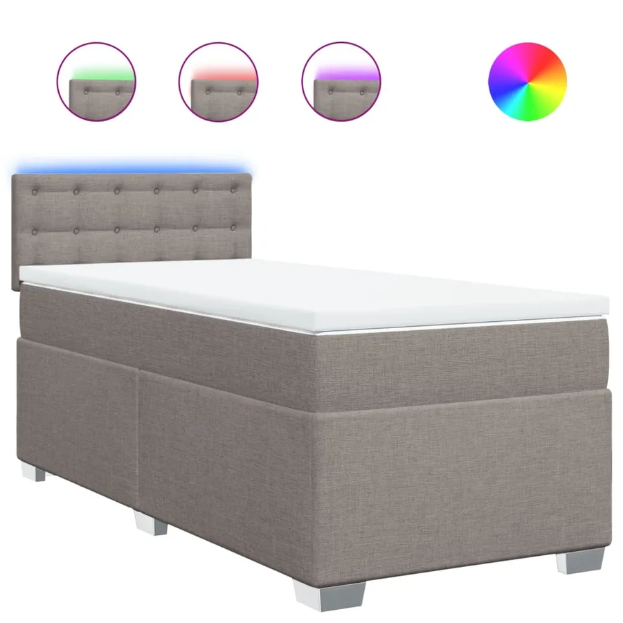 Sommier à lattes de lit avec matelas Taupe 90x190 cm Tissu - 2