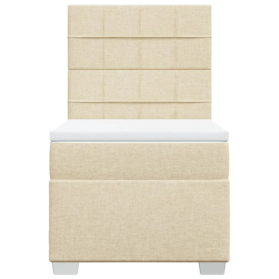 Sommier à lattes de lit et matelas Crème 90x190 cm Tissu - 6