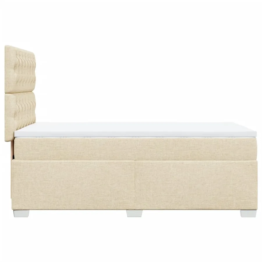 Sommier à lattes de lit et matelas Crème 90x190 cm Tissu - 9