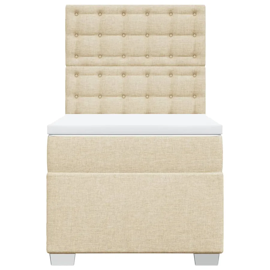 Sommier à lattes de lit avec matelas Crème 80x200 cm Tissu - 6