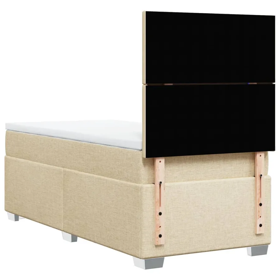 Sommier à lattes de lit et matelas Crème 90x190 cm Tissu - 12