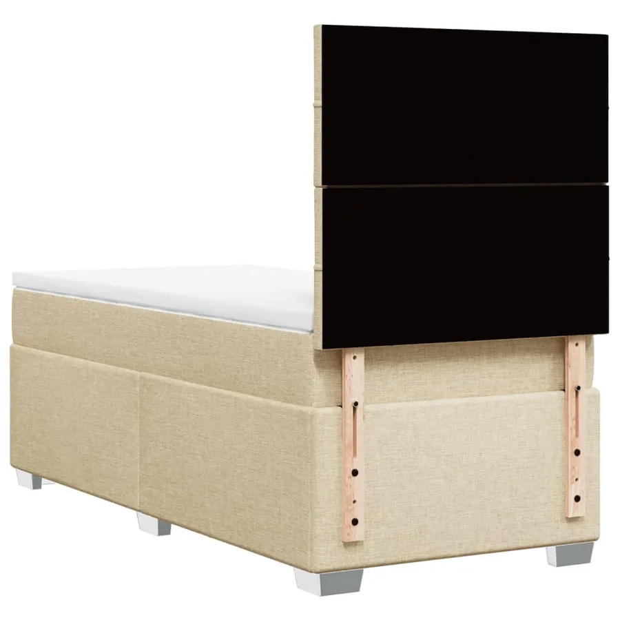 Sommier à lattes de lit et matelas Crème 90x190 cm Tissu - 10