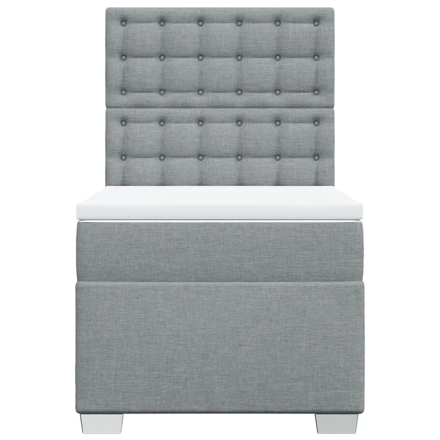 Sommier à lattes de lit et matelas Gris clair 90x190 cm Tissu - 6