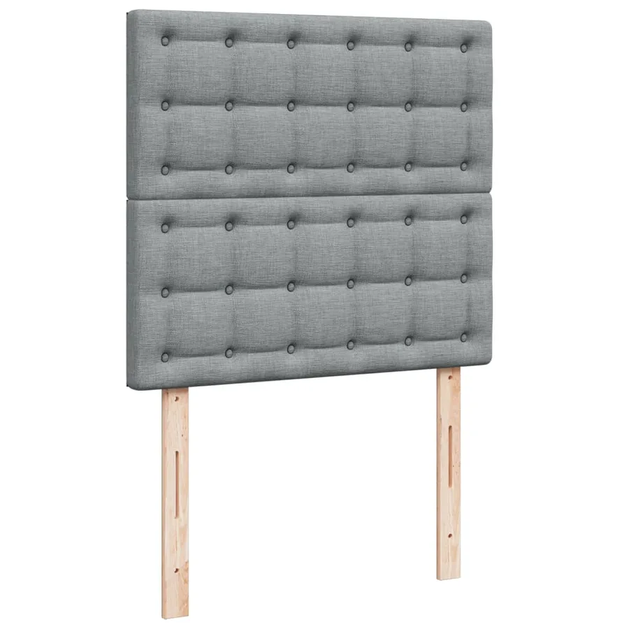 Sommier à lattes de lit et matelas Gris clair 90x190 cm Tissu - 7