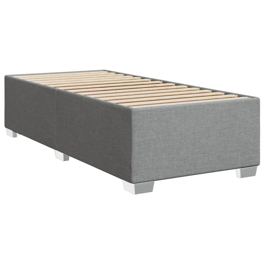 Sommier à lattes de lit et matelas Gris clair 90x190 cm Tissu - 8
