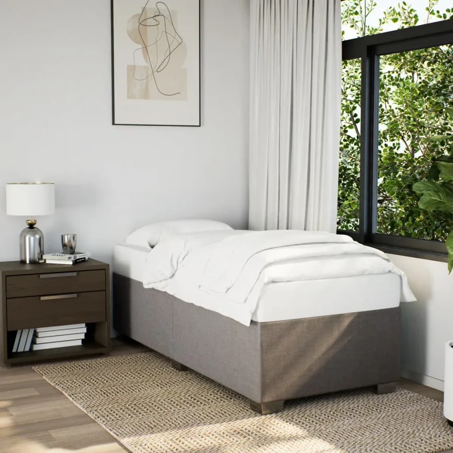 Sommier à lattes de lit avec matelas Taupe 90x190 cm Tissu - 3