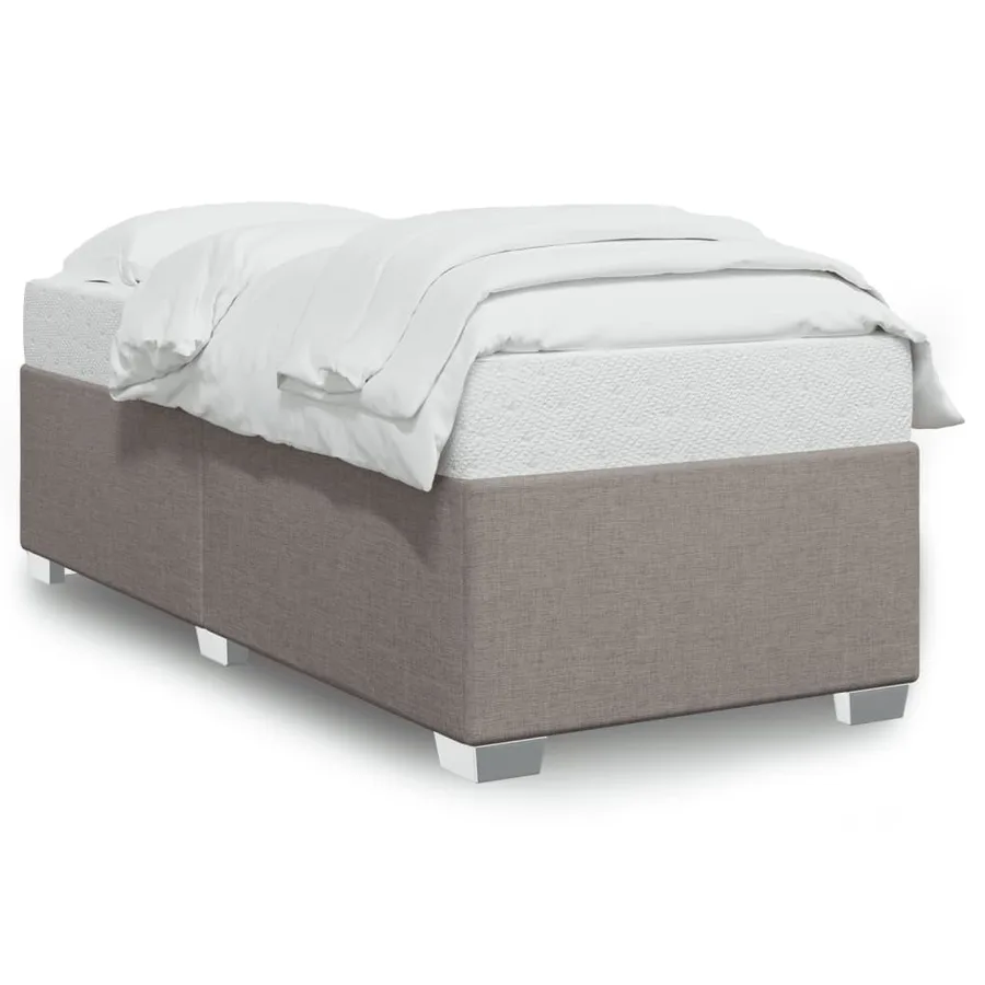 Cadre de lit sans matelas taupe 90x190 cm tissu - 2