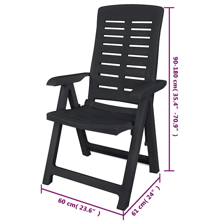 Ensemble à manger d'extérieur 9 pcs Plastique Anthracite - 13
