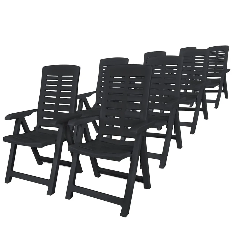Ensemble à manger d'extérieur 9 pcs Plastique Anthracite - 2