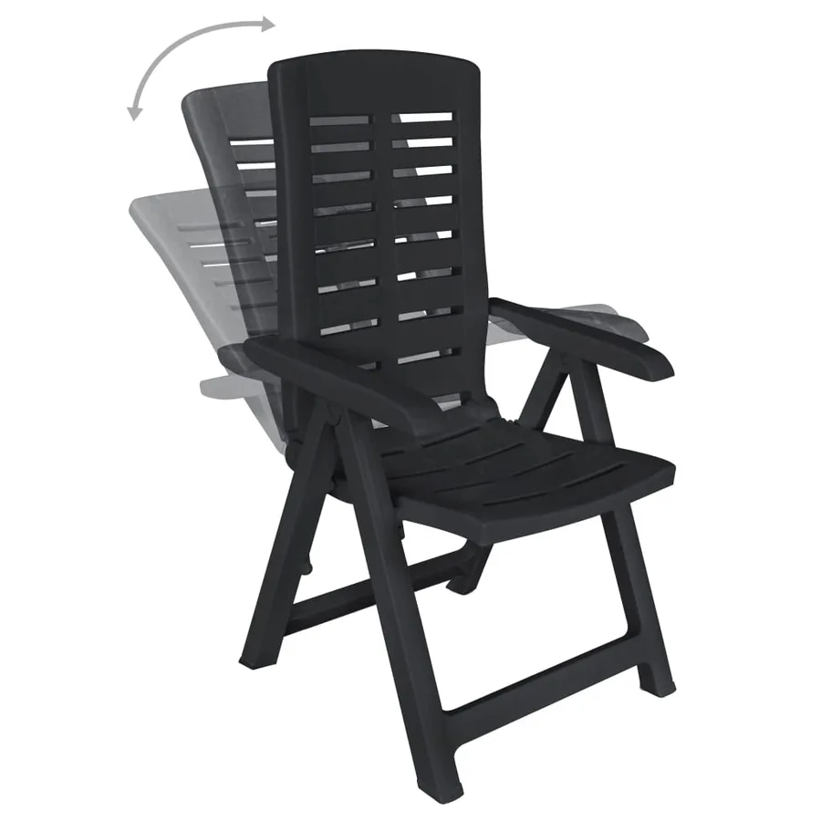 Ensemble à manger d'extérieur 9 pcs Plastique Anthracite - 6