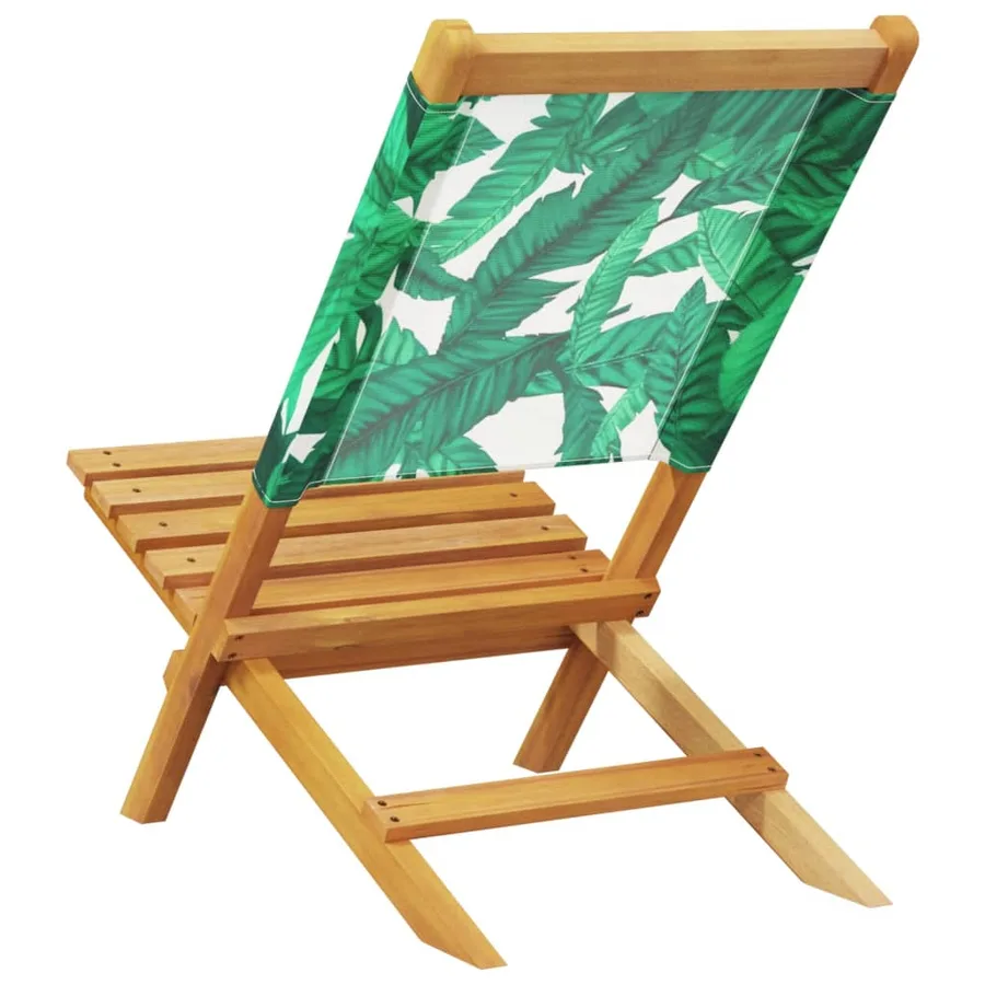Chaises de jardin pliantes lot de 8 vert tissu et bois massif - 7