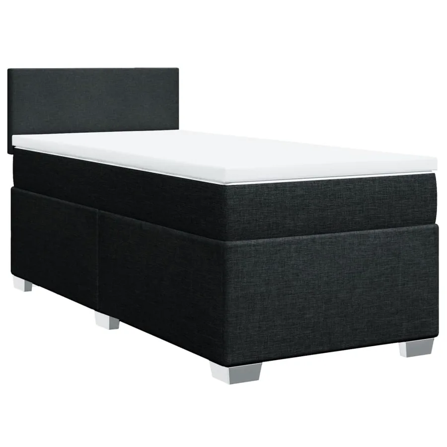 Sommier à lattes de lit avec matelas Noir 100x200 cm Tissu - 2