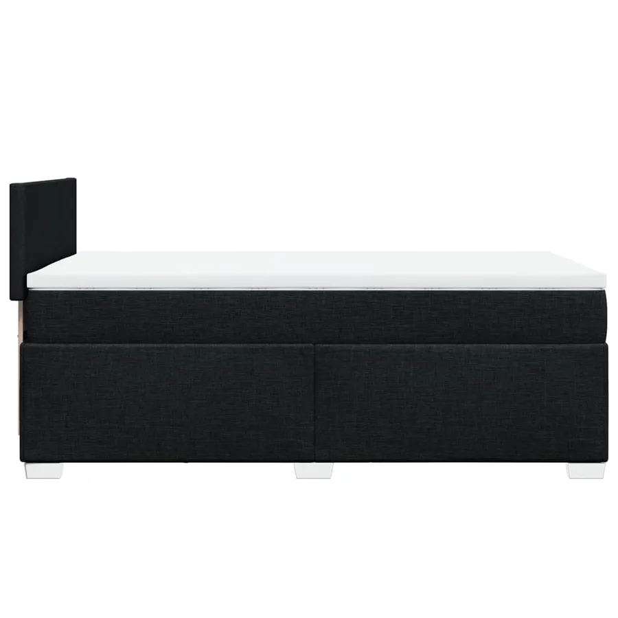 Sommier à lattes de lit avec matelas Noir 100x200 cm Tissu - 5