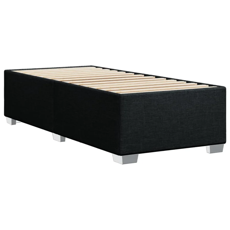 Sommier à lattes de lit avec matelas Noir 100x200 cm Tissu - 8