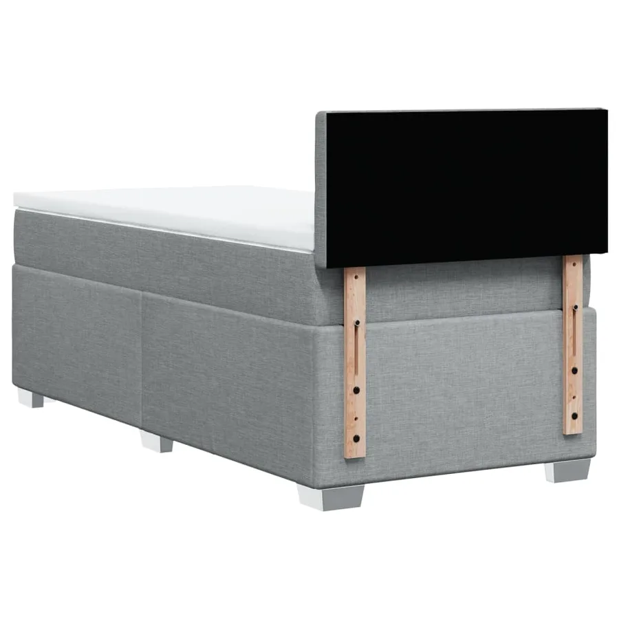 Sommier à lattes de lit avec matelas Gris clair 100x200cm Tissu - 12