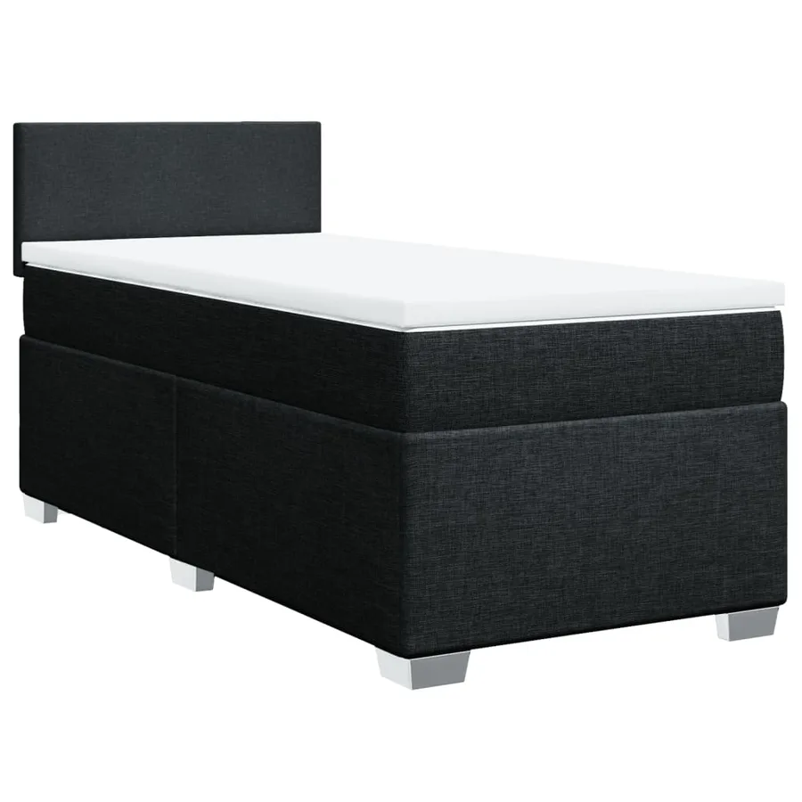 Sommier à lattes de lit avec matelas Noir 100x200 cm Tissu - 3