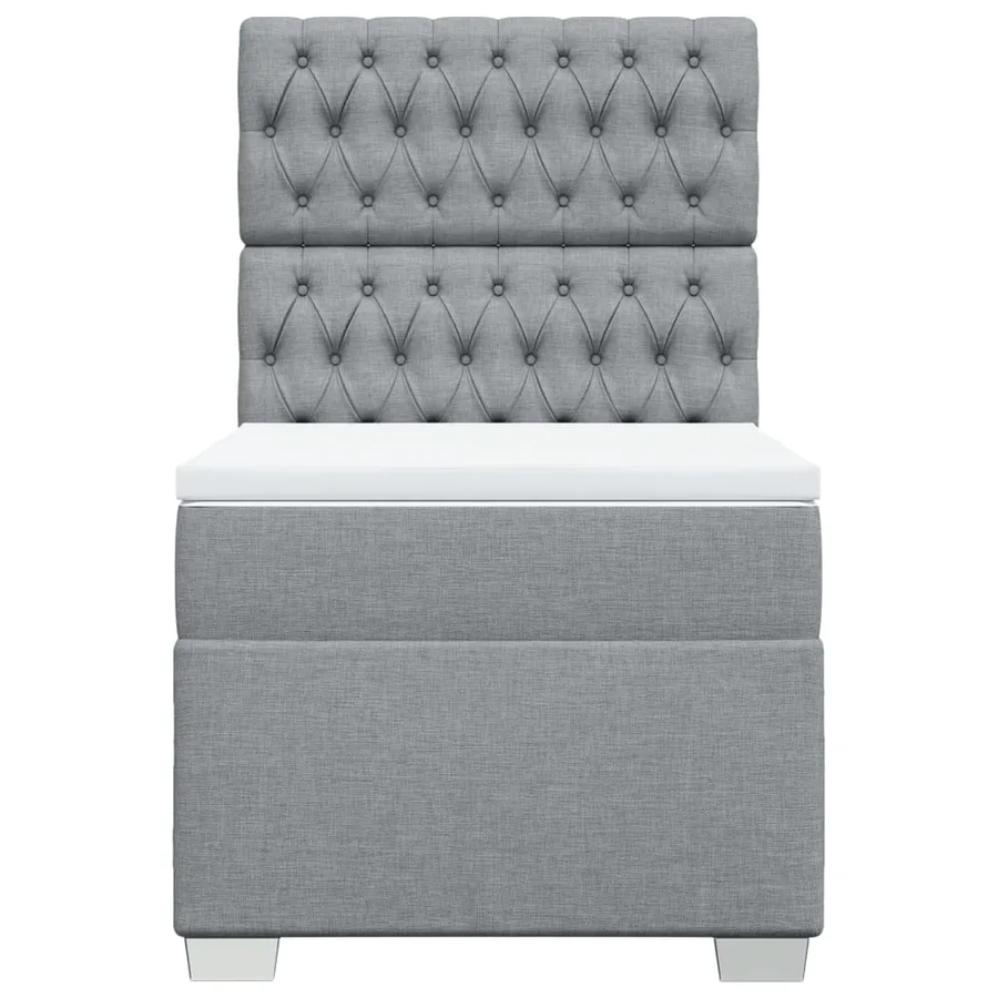 Sommier à lattes de lit avec matelas Gris clair 100x200cm Tissu - 6