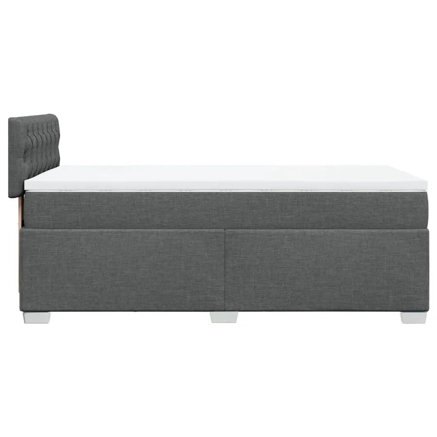 Sommier à lattes de lit avec matelas Gris foncé 100x200cm Tissu - 11