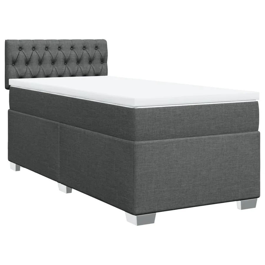 Sommier à lattes de lit avec matelas Gris foncé 100x200cm Tissu - 3
