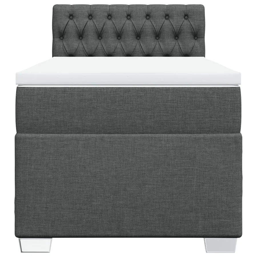 Sommier à lattes de lit avec matelas Gris foncé 100x200cm Tissu - 6